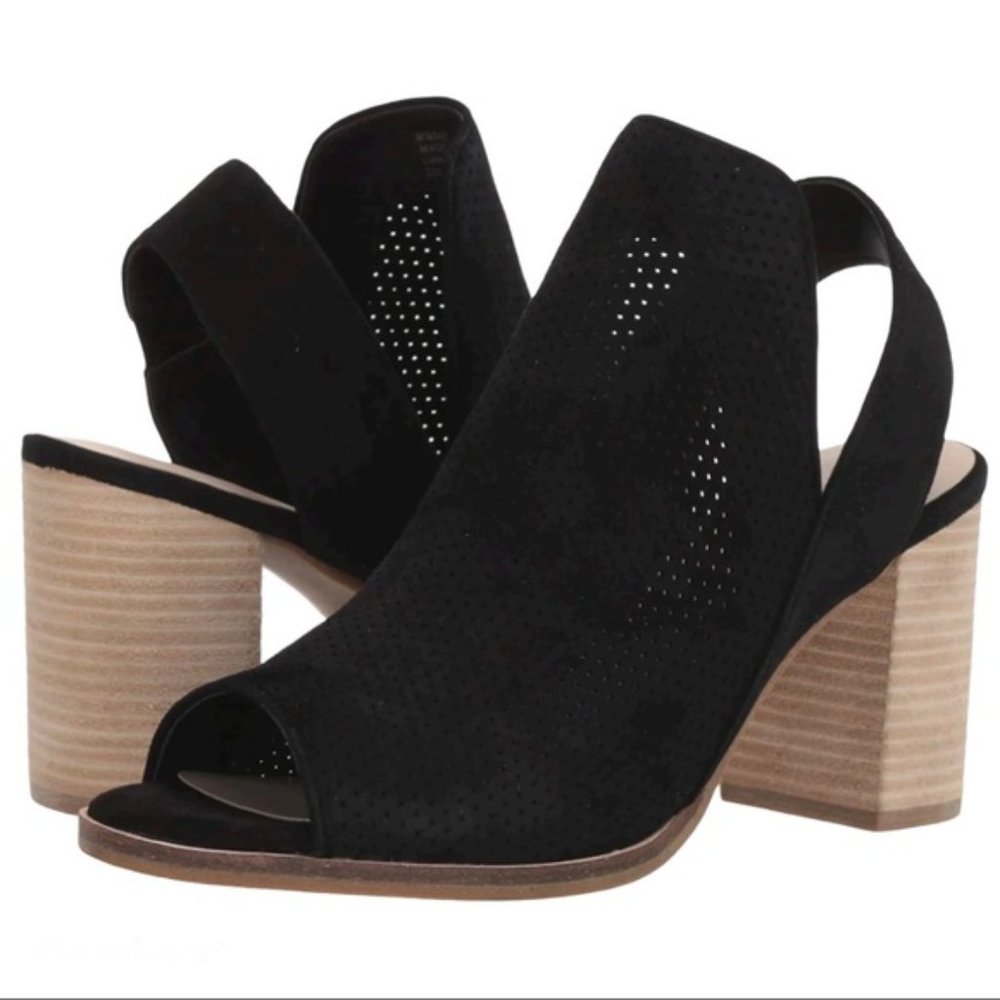 Cole Haan Callista Open Toe Slingback Suede Bootie